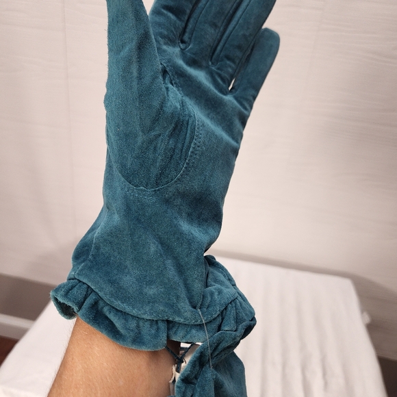 NEW Lizden Gloves Women’s Sz M Leather Suede Lined Ruffles Washable - Picture 9 of 9